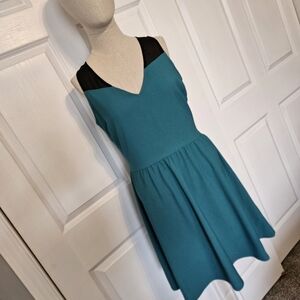 Jack by BB Dakota black and teal skater dress